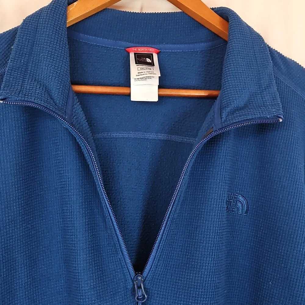The North Face Quarter Zip Waffle Fleece Pullover Men's XXL Lightweight Blue